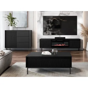 Nábytek Nábytek do obývacího pokoje Samker IV, Barva: černá MIRJAN 5903211430701