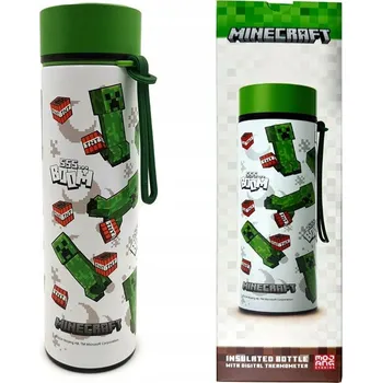 Láhev Termoska lahev na pití s teploměrem Minecraft SSS... BOOM 450 ml