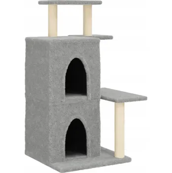 Dřevěné škrabadlo pro kočky světle šedé 61,5x60,5x97 cm