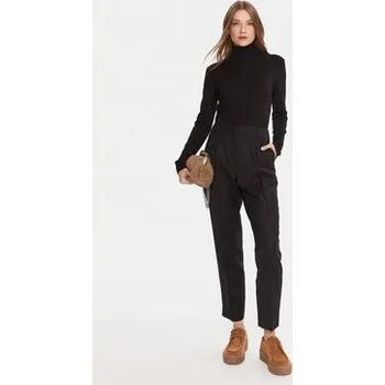 Dámské kalhoty Weekend Max Mara Kalhoty z materiálu Caldaia 2525136152 Černá Regular Fit 38