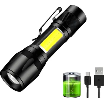 Svítilna Mini LED baterka s USB nabíjaním-Čierna