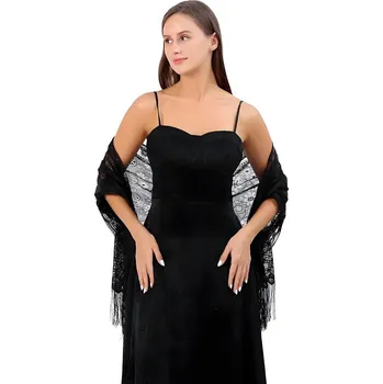 Šála IZMAEL Krajková šála Černá