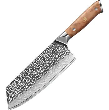 IZMAEL Damaškový kuchyňský nůž ZA 37482 Cleaver/Hnědá 19.5 cm