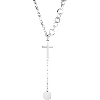 Náhrdelník IZMAEL Náhrdelník Circle Cross Stříbrná KP24090