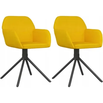 Jídelní židle Otočná jídelní židle sametová žlutá 54x58,5x79,5 cm