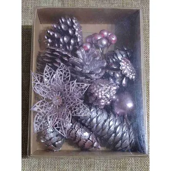 Vánoční dekorace Dekorační přízdoby sada růžová