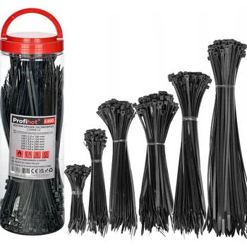 Stahovací páska Sada kabelových upínacích pásků 2,5 3,6 4,8 mm STAHOVACÍ PÁSKY černé 600 ks