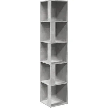 Knihovna Rohová police 5P betonově šedá 33x33x164,5 cm