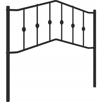Ocelové čelo postele 105x98 cm, černé