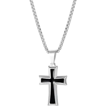 Náhrdelník IZMAEL Náhrdelník FI 22854 Stříbrná/Černá KP22854