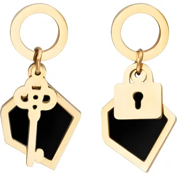 Náušnice IZMAEL Náušnice KE 21234 Zlatá/Černá KP21234