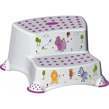 Stolička Stolička - schůdky s protiskluzovou funkcí - Hippo - bílá