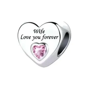 Korálek Prosperk Korálek na náramek Wife love you forever