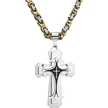 Náhrdelník IZMAEL Pánský Náhrdelník BE 32554 Typ1/Stříbrná/Zlatá KP32554