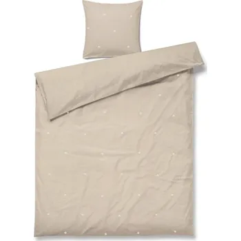 Povlečení Béžové povlečení na jednolůžko z bavlněného perkálu 140x200 cm Daisy – JUNA ID_1807786