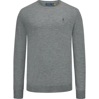 Pánský svetr Velké Velikosti - Polo Ralph Lauren - Svetr z extra jemné merino vlny - 3XL - Grey