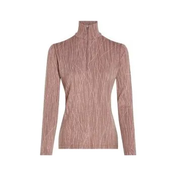 Dámské tričko Icebreaker Merino 260 Tech Vertex LS Half Zip Delta Lines AOP Merino SUMMIT/BLUSH/J růžová M