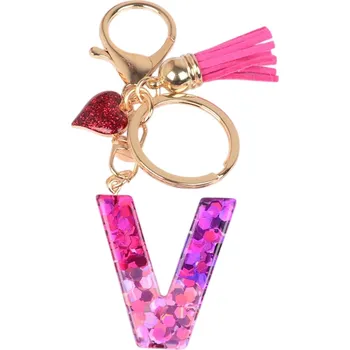 Klíčenka Abeceda V/Růžová/Srdce