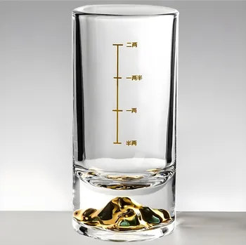 Sklenice Křišťálová sklenice s odměrkou Zlatá/100ml