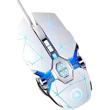 Herná myš Mechanic - Biela/Drôtová