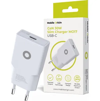 Mobilní telefon Mobile Origin GaN 30W Slim Charger TUV MO17 – USB-C MO-GAN30W-MO17