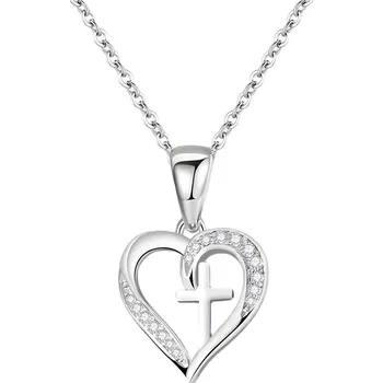 Náhrdelník IZMAEL Náhrdelník Elegant Cross Stříbrná KP28756