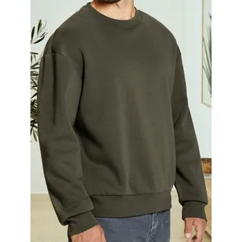 Pánská mikina Sinsay - Mikina basic - khaki - 2325O-87X - 2325O-87X-S