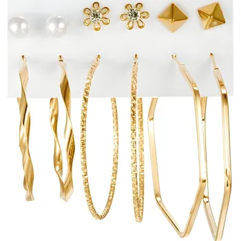 Náušnice IZMAEL Sada Náušnic AL 28207 Zlatá KP28207