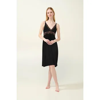 Dámská noční košile Vamp Dámská noční košile zdobená krajkou z mikromodalu 23126