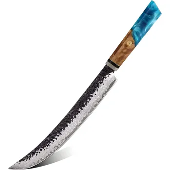 Kuchyňský nůž IZMAEL Damaškový kuchyňský nůž AI 37592 Slicer/Modrá 24.5 cm