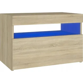 Noční stolek Noční stolek LED, dub sonoma, 60x35x40 cm