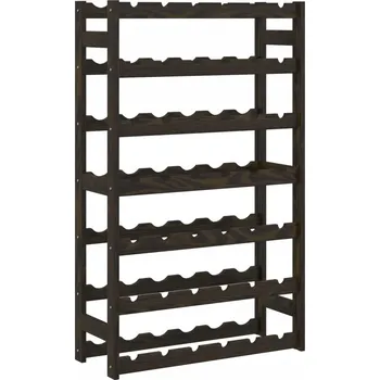Stojan na víno Stojan na víno z masivního borovicového dřeva, na 42 lahví, černý, 62,5x25x102 cm