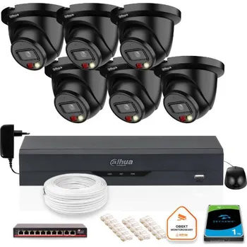 IP kamera SADA 6 černých IP kamer Dahua 8mpx IPC-HDW2849TM-S-IL-BLACK + HDD 1TB