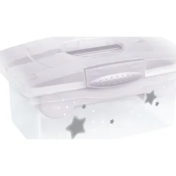 Úložný box Přenosný box s organizérem Baby Star, transparentní/bílá