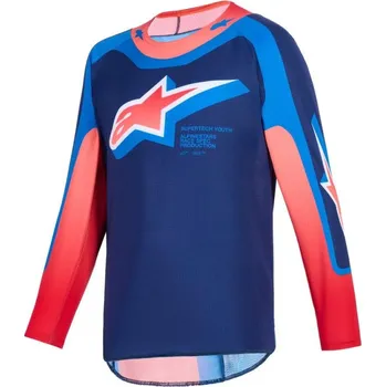 Moto bunda Dres SUPERTECH VISTA YOUTH, ALPINESTARS, dětské (tmavě modrá/korálová/cobaltová) 2026 M