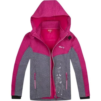 Dívčí bunda Dívčí softshellová bunda Wolf B2267 vel. 128/134-164/170 šedá s růžovou