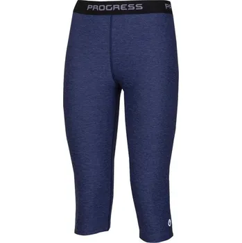 Dámské kalhoty Progress CAPRICE 3Q dámské 3/4 sportovní legíny tm. modrý melír Velikost: S