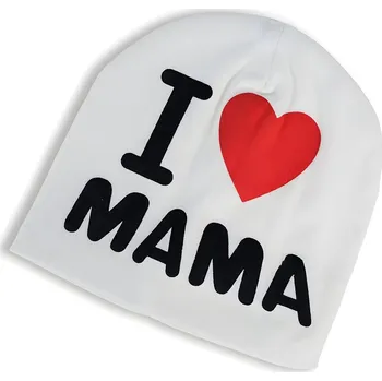 Čepice Čepice I love mama Bílá