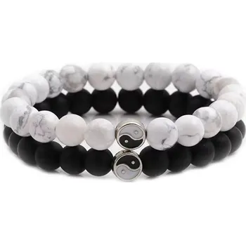 Náramek IZMAEL Náramky Yin Yang Černá/Bílá KP33449