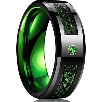 Prsten IZMAEL Prsten GA 31913 Černá/Zelená KP31913 69mm KP31913