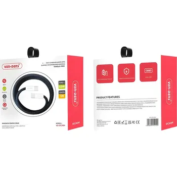 Datový kabel Rychlonabíjecí datový magnetický USB C na USB C kabel Fialová