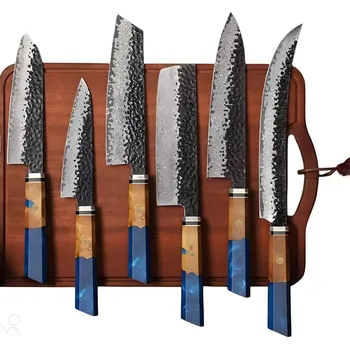 Sada damaškových kuchyňských nožů AI 37600 Tmavě Modrá