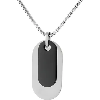 Náhrdelník IZMAEL Náhrdleník TR 34243 Stříbrná/Černá KP34243