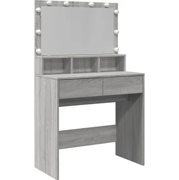 Toaletní stolek Toaletní Stolek se zrcadlem 80x41x134,5 cm šedý dub