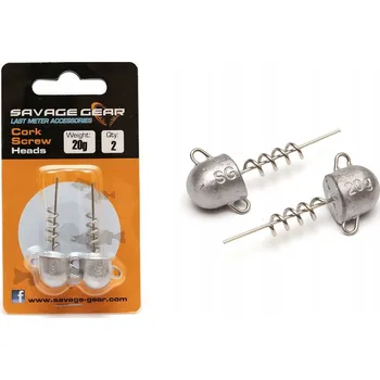 Rybářský háček Jigová hlavička Savage Gear Cork Screw Heads 20 g