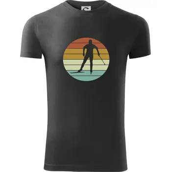 Pánské tričko Běžkař vintage - Viper FIT - Pánské zůžené tričko - M ( Tmavá břidlice (šedá se zeleným nádechem) )