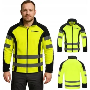 Pánská mikina VÝSTRAŽNÁ pracovní FLEECE mikina s reflexními prvky BOZP teplá MIKINA FLEECOVÁ silná S