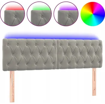 Čelo postele LED Sametově šedé 160x78/88 cm