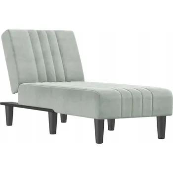 Pohovka Skládací Lenoška 3 v 1, světle šedý samet , 140x70 cm