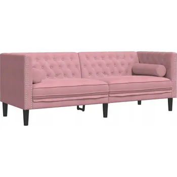 Pohovka Třímístná pohovka Chesterfield růžová 194x74,5x70,5 cm